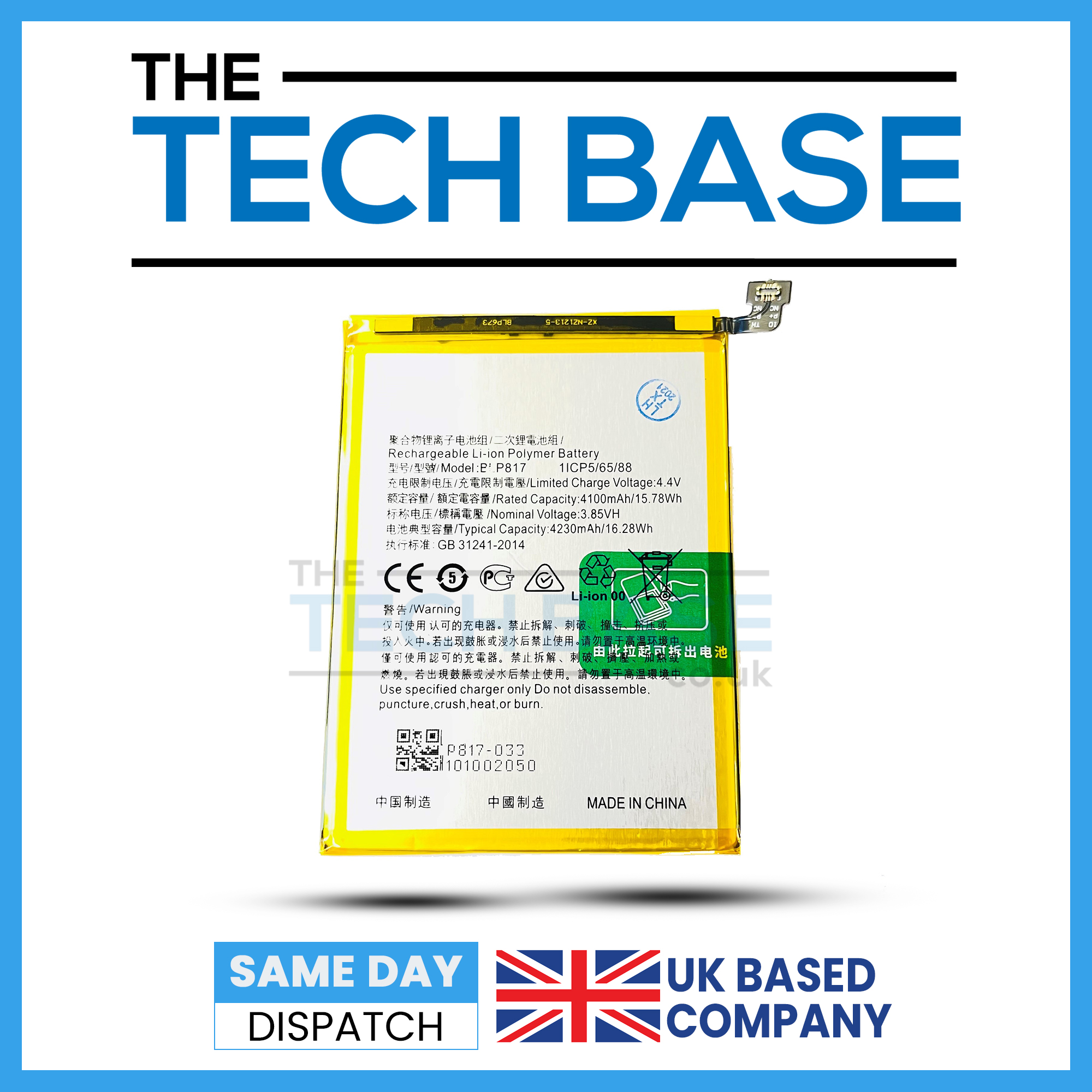 For Oppo A15 Battery BLP817 The Techbase