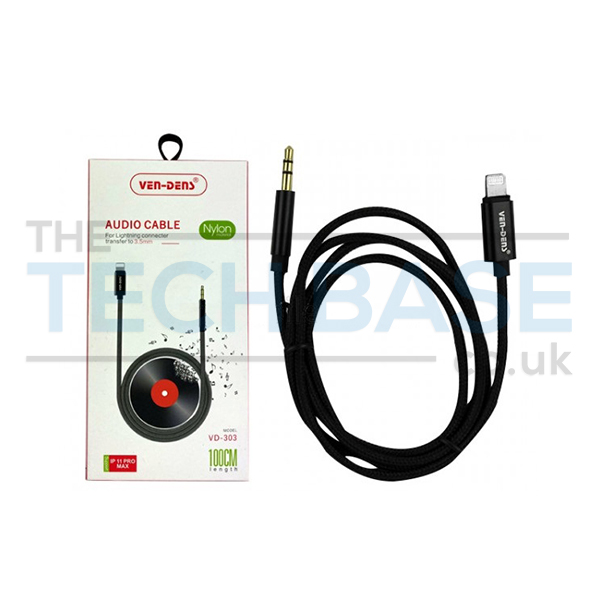 Ven-Dens Audio Cable Lightning to 3.5mm Aux Connector