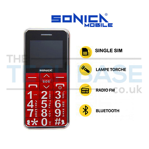 SONICA Senior Phone, Big Buttons,Basic Phone