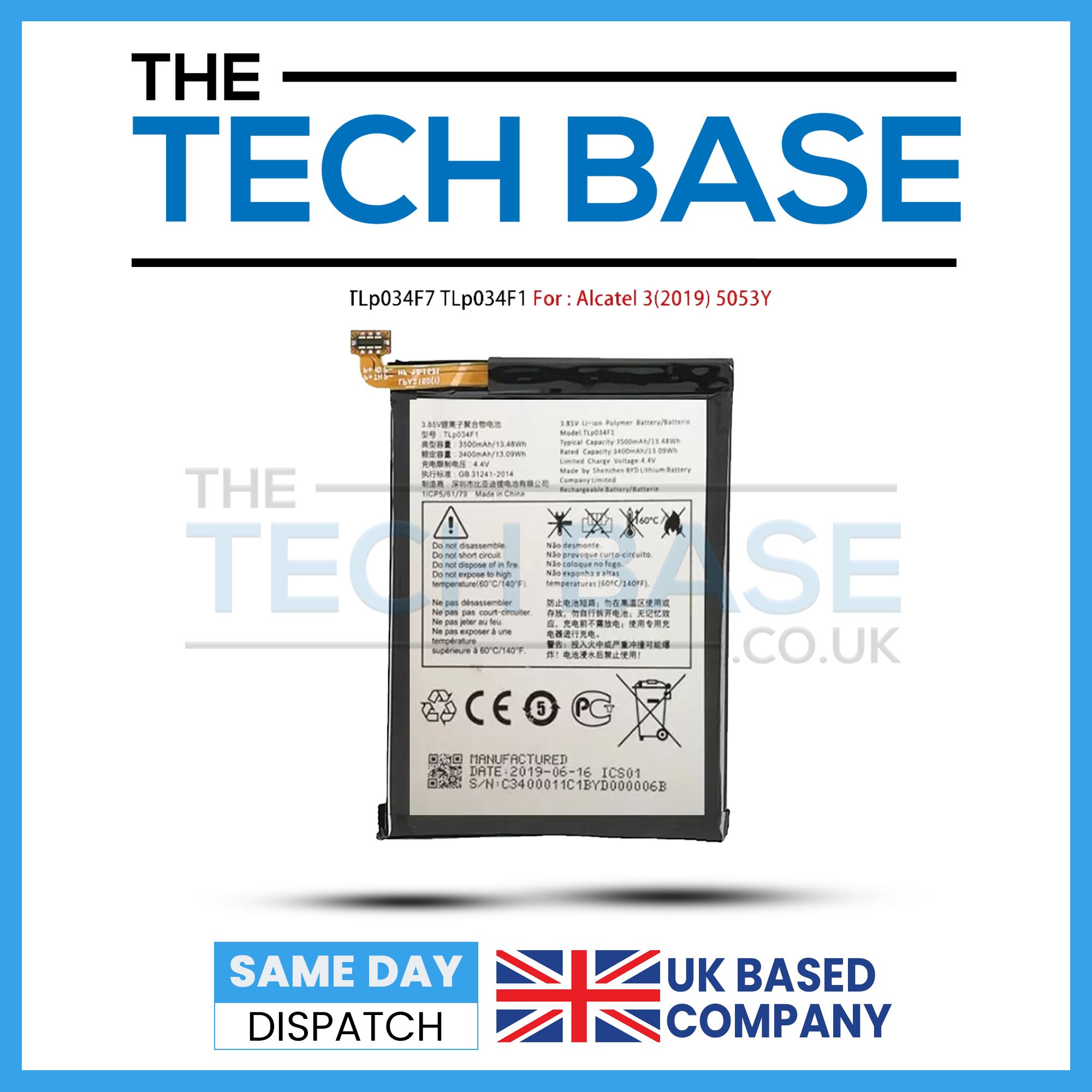 Alcatel 3 2019 Battery TLP034F1 TLP034F7 5053