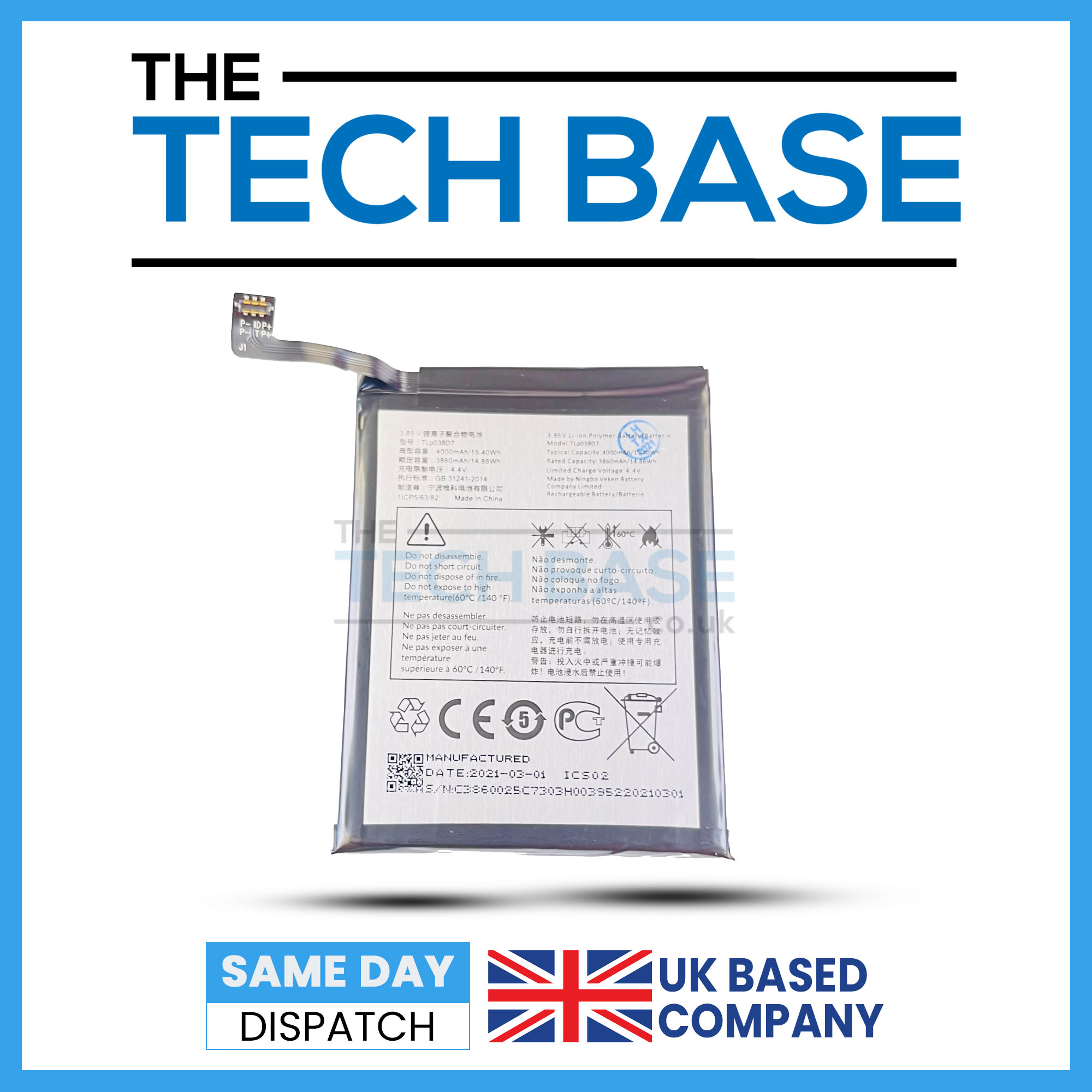 Alcatel 3L 2020 Battery TLP038D7 TLP038D1 5029